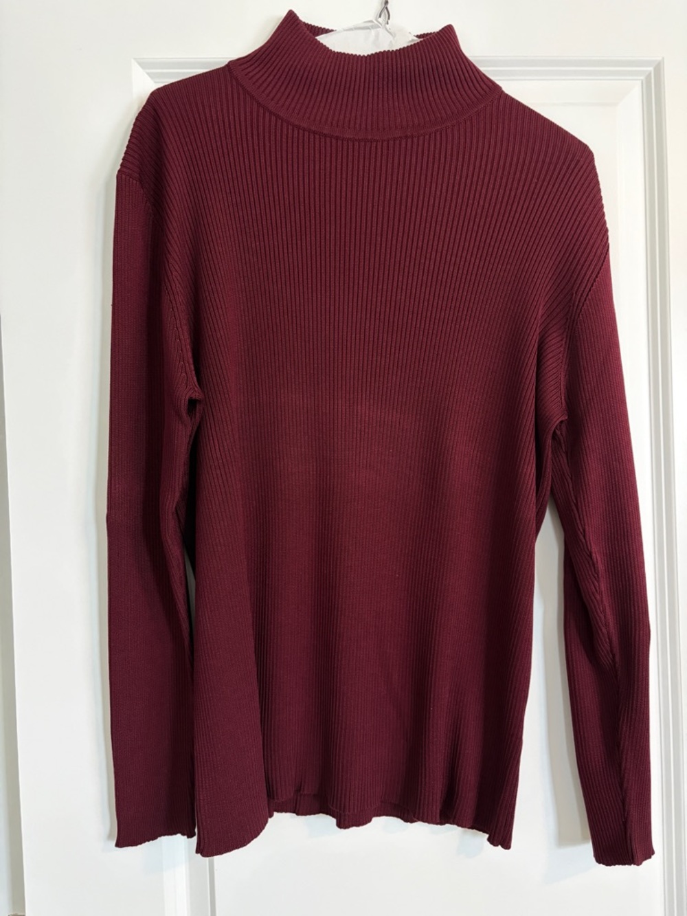 Nordstrom Ribbed Turtleneck Sweater  in Wine color-100% Silk